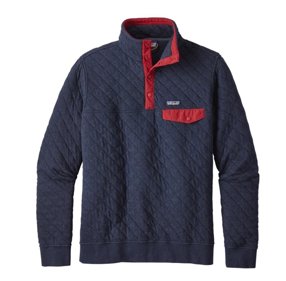 Patagonia navy red Men's Organic Cotton Quilt Snap-T® Pullover